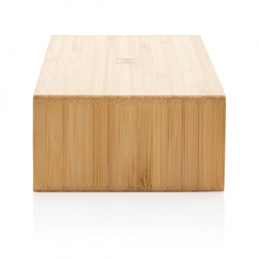 Logo trade advertising products picture of: Bamboo alarm clock with 5W wireless charger