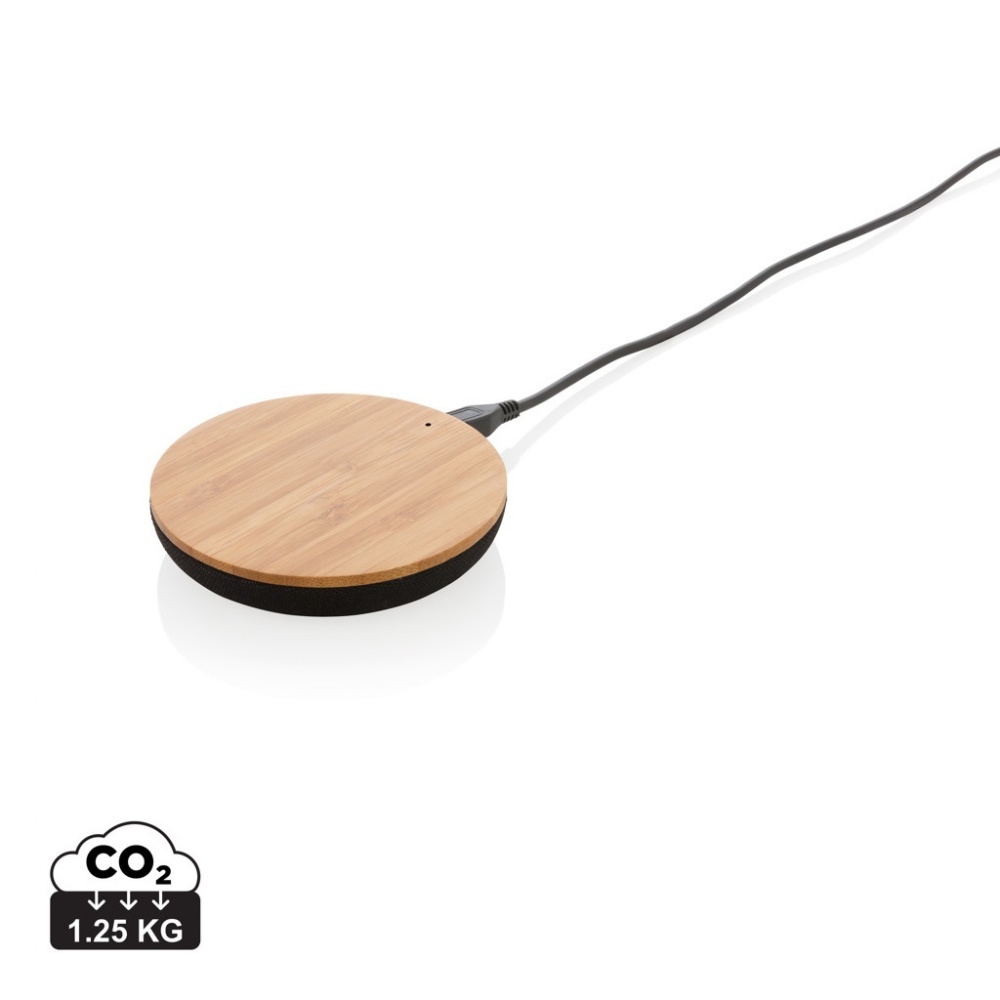 Logo trade promotional giveaways image of: Bamboo X 5W wireless charger