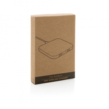 Logotrade business gifts photo of: Bamboo 10W wireless charger with USB