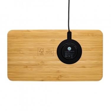 Logotrade advertising product picture of: Bamboo desk organiser 10W wireless charger