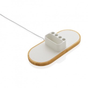 Logo trade business gifts image of: Ontario RCS rplastic 10W dual wireless