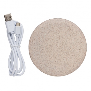 Logo trade promotional item photo of: 5W Wheat straw wireless charger