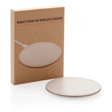 Logo trade promotional products image of: 5W Wheat straw wireless charger