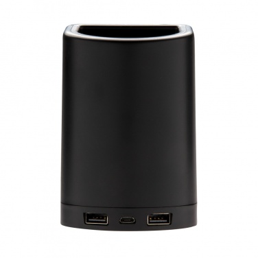 Logo trade promotional giveaways image of: Light up logo 5W wireless charging pen holder