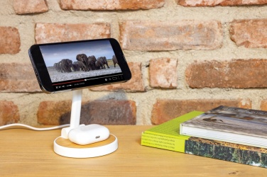 Logotrade promotional products photo of: Ontario RCS rplastic 15W magnetic charging 2 in 1 stand
