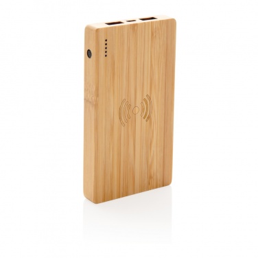Logotrade promotional merchandise photo of: Bamboo 4.000 mAh wireless 5W Powerbank