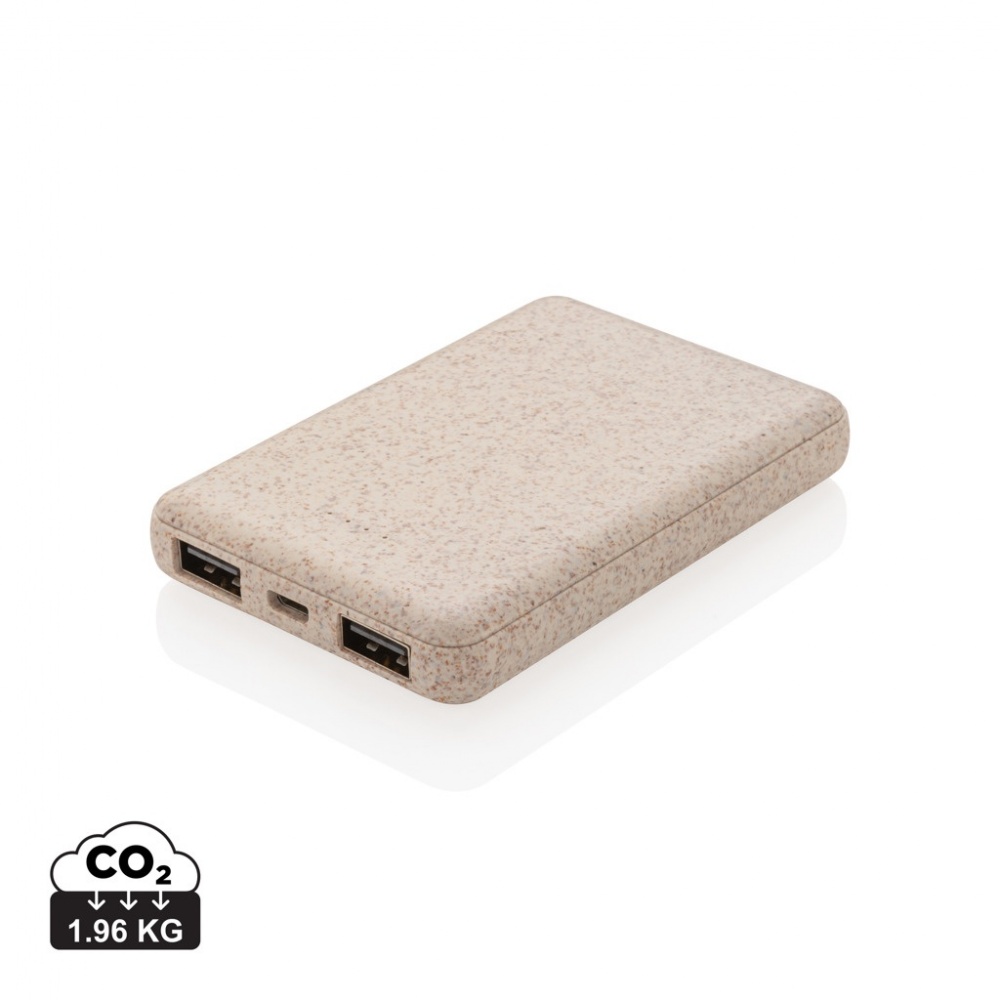 Logotrade promotional merchandise picture of: Wheat Straw 5.000 mAh Pocket Powerbank