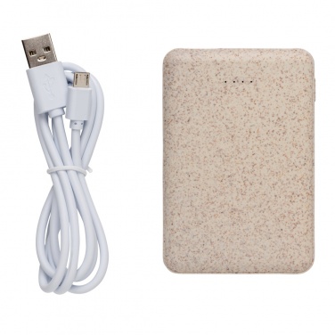 Logo trade corporate gifts picture of: Wheat Straw 5.000 mAh Pocket Powerbank