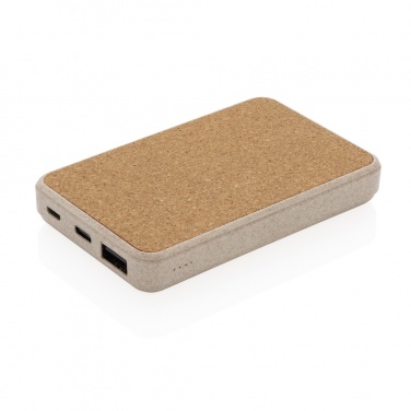 Logotrade promotional items photo of: Cork and Wheat 5.000 mAh pocket powerbank