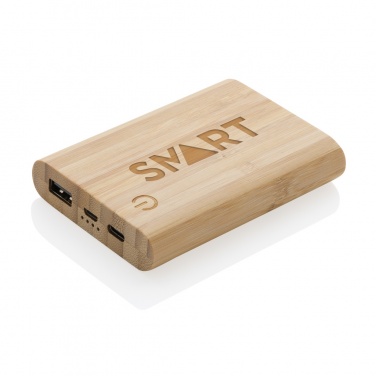 Logo trade corporate gifts image of: Bamboo 5.000 mAh powerbank