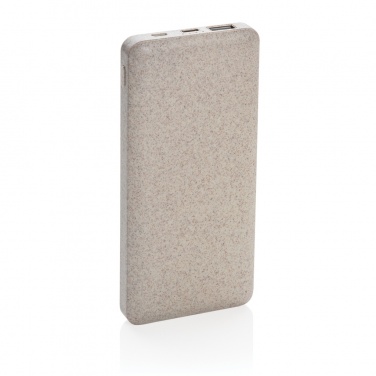 Logo trade corporate gifts picture of: 10.000 mah wheat straw powerbank