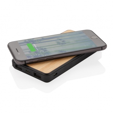 Logo trade promotional item photo of: RCS recycled plastic 8000 mAh Wireless Powerbank