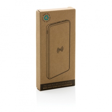 Logotrade corporate gift image of: RCS recycled plastic 8000 mAh Wireless Powerbank