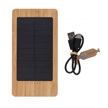 Logotrade advertising products photo of: Sunwick 10.000 mAh Bamboo solar powerbank