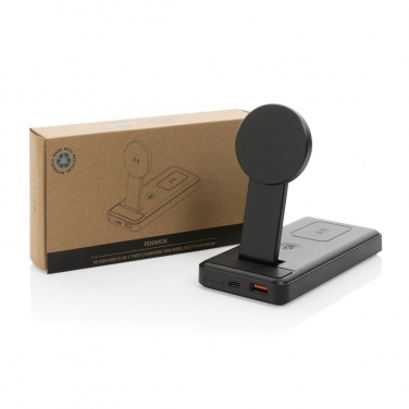 Logotrade promotional merchandise photo of: Fenwick RCS recycled plastic 10000mah  3 in 1 fast powerbank