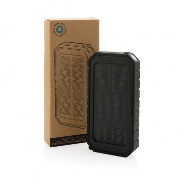 Logo trade promotional gifts picture of: RCS recycled plastic Solar powerbank with 10W Wireless