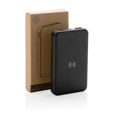 Logotrade advertising product image of: RCS recycled plastic 5.000 mAh 5W wireless powerbank