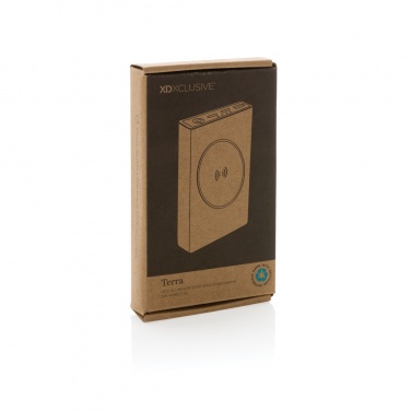 Logo trade promotional gifts picture of: Terra RCS recycled aluminium 5000 mAh powerbank 5W wireless