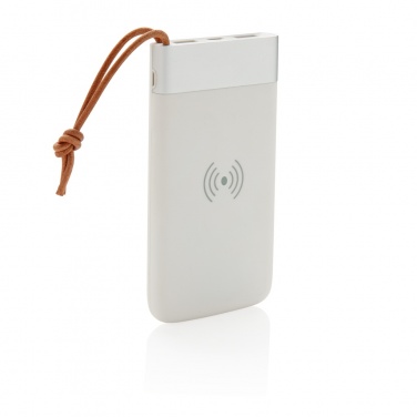 Logo trade promotional merchandise image of: Aria 8.000 mAh 5W wireless charging powerbank