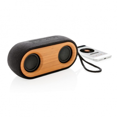 Logo trade corporate gifts image of: Bamboo X double speaker