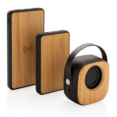 Logo trade promotional gift photo of: Bamboo 3W Wireless Fashion Speaker