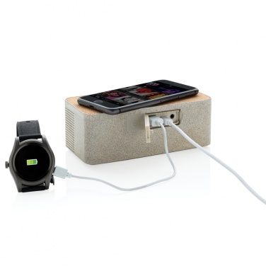 Logo trade promotional items picture of: Wheatstraw wireless charging speaker