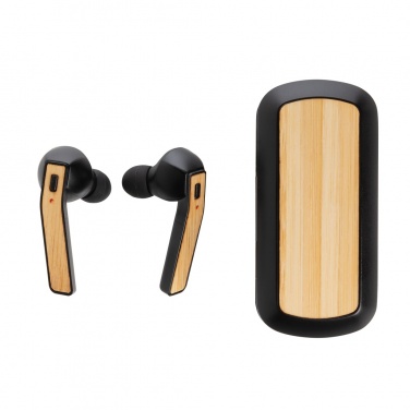 Logo trade advertising product photo of: Bamboo Free Flow TWS earbuds in case