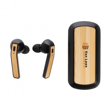 Logotrade promotional giveaway picture of: Bamboo Free Flow TWS earbuds in case