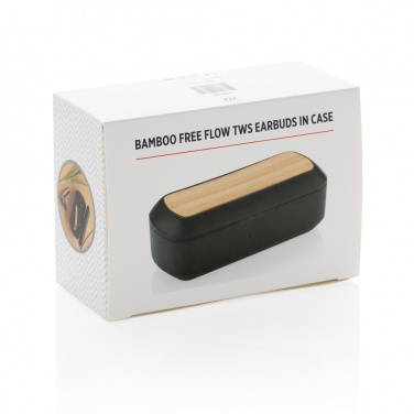 Logotrade corporate gift image of: Bamboo Free Flow TWS earbuds in case