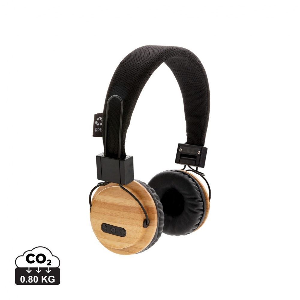 Logotrade corporate gift picture of: Bamboo wireless headphone