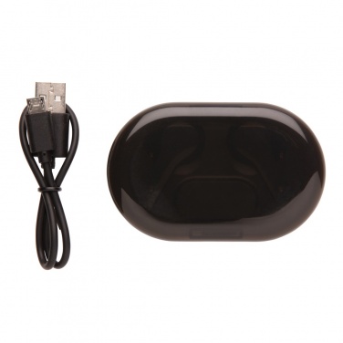 Logo trade promotional merchandise photo of: Light up logo TWS earbuds in charging case
