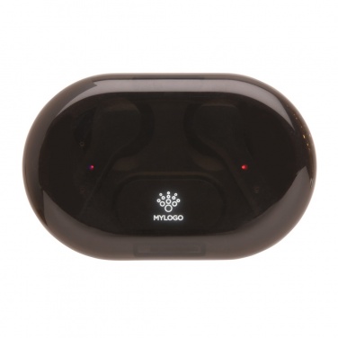 Logo trade business gift photo of: Light up logo TWS earbuds in charging case