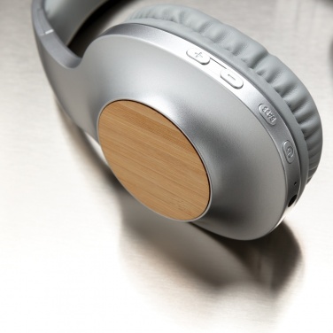 Logo trade business gifts image of: Dakota Bamboo wireless headphone