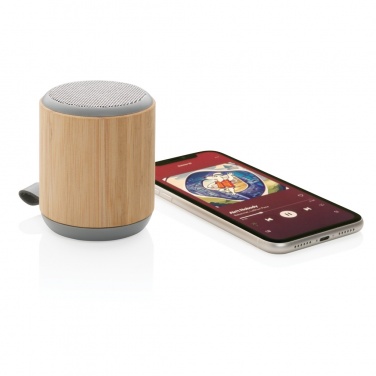 Logo trade promotional items image of: Bamboo and fabric 3W wireless speaker