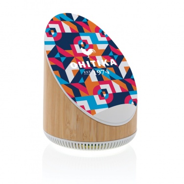 Logo trade promotional product photo of: Ovate bamboo 5W speaker with 15W wireless charger