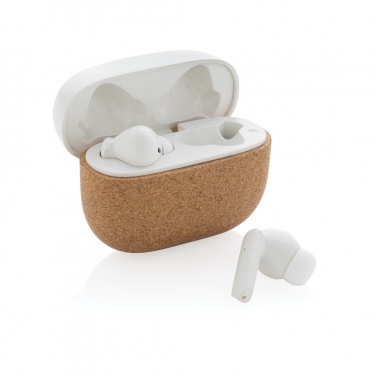 Logotrade promotional item picture of: Oregon RCS recycled plastic and cork TWS earbuds