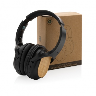 Logotrade promotional product picture of: RCS and bamboo Elite Foldable wireless headphone