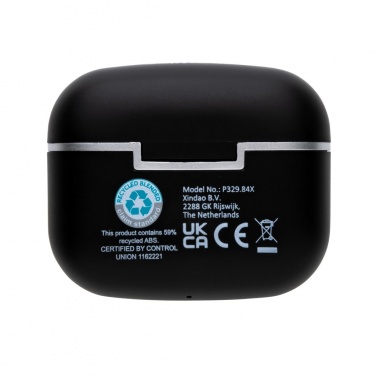 Logo trade advertising products image of: RCS recycled plastic Swiss Peak TWS earbuds 2.0