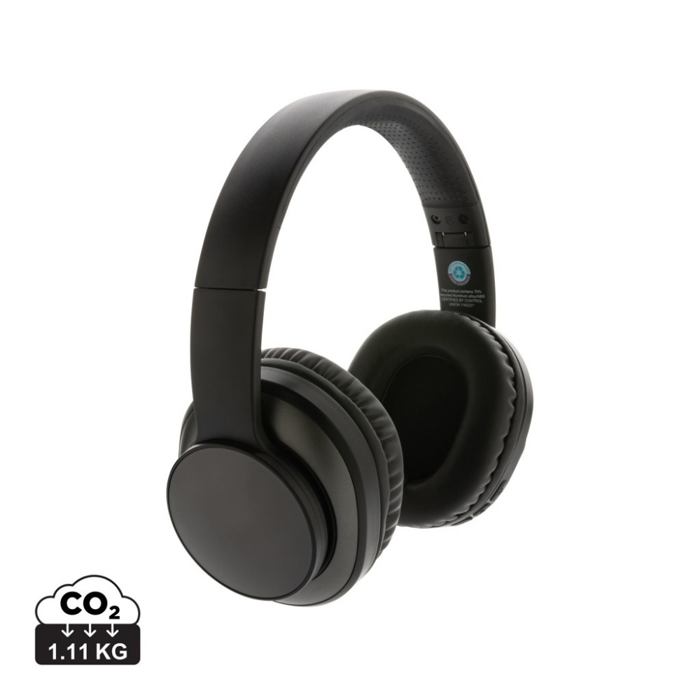 Logo trade promotional giveaways image of: Terra RCS recycled aluminium wireless headphone