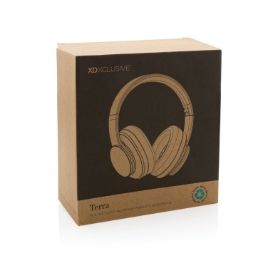 Logo trade promotional merchandise image of: Terra RCS recycled aluminium wireless headphone