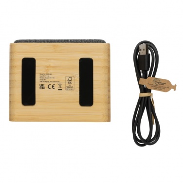Logo trade business gift photo of: RCS Rplastic 3W speaker with bamboo 5W wireless