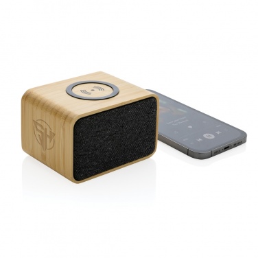 Logo trade business gift photo of: RCS Rplastic 3W speaker with bamboo 5W wireless
