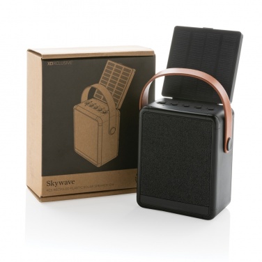 Logo trade promotional item photo of: Skywave RCS recycled plastic solar speaker 12W