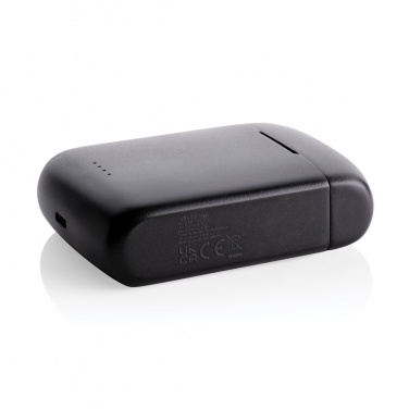 Logo trade promotional gifts image of: Skywave RCS recycled plastic solar earbuds