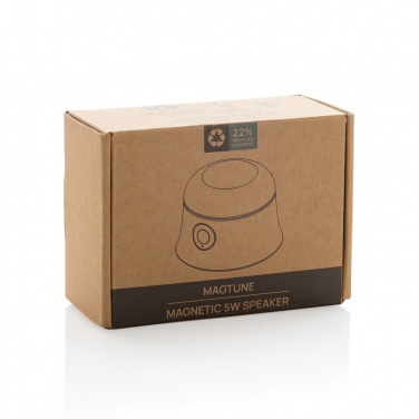Logo trade promotional giveaway photo of: Magtune RCS recycled plastic magnetic 5W speaker
