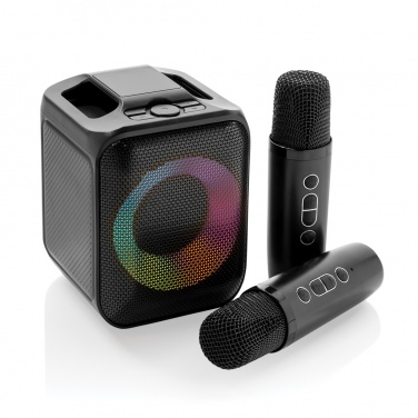 Logo trade promotional item photo of: Singvibe RCS recycled plastic karaoke set with double mic