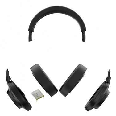 Logo trade promotional merchandise image of: Irvine RCS recycled and repairable ANC wireless headphone