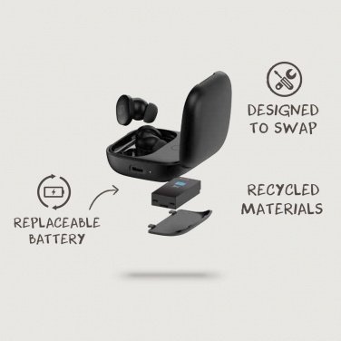 Logotrade promotional giveaway image of: Lakewood RCS recycled and repairable wireless earbuds