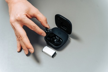 Logo trade corporate gift photo of: Lakewood RCS recycled and repairable wireless earbuds