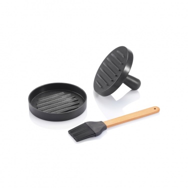 Logo trade promotional products picture of: BBQ set with hamburger press and brush